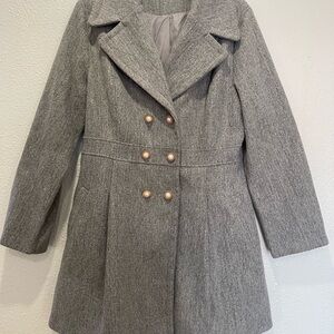 Elegant Double-Breasted Women's Pea Coat
